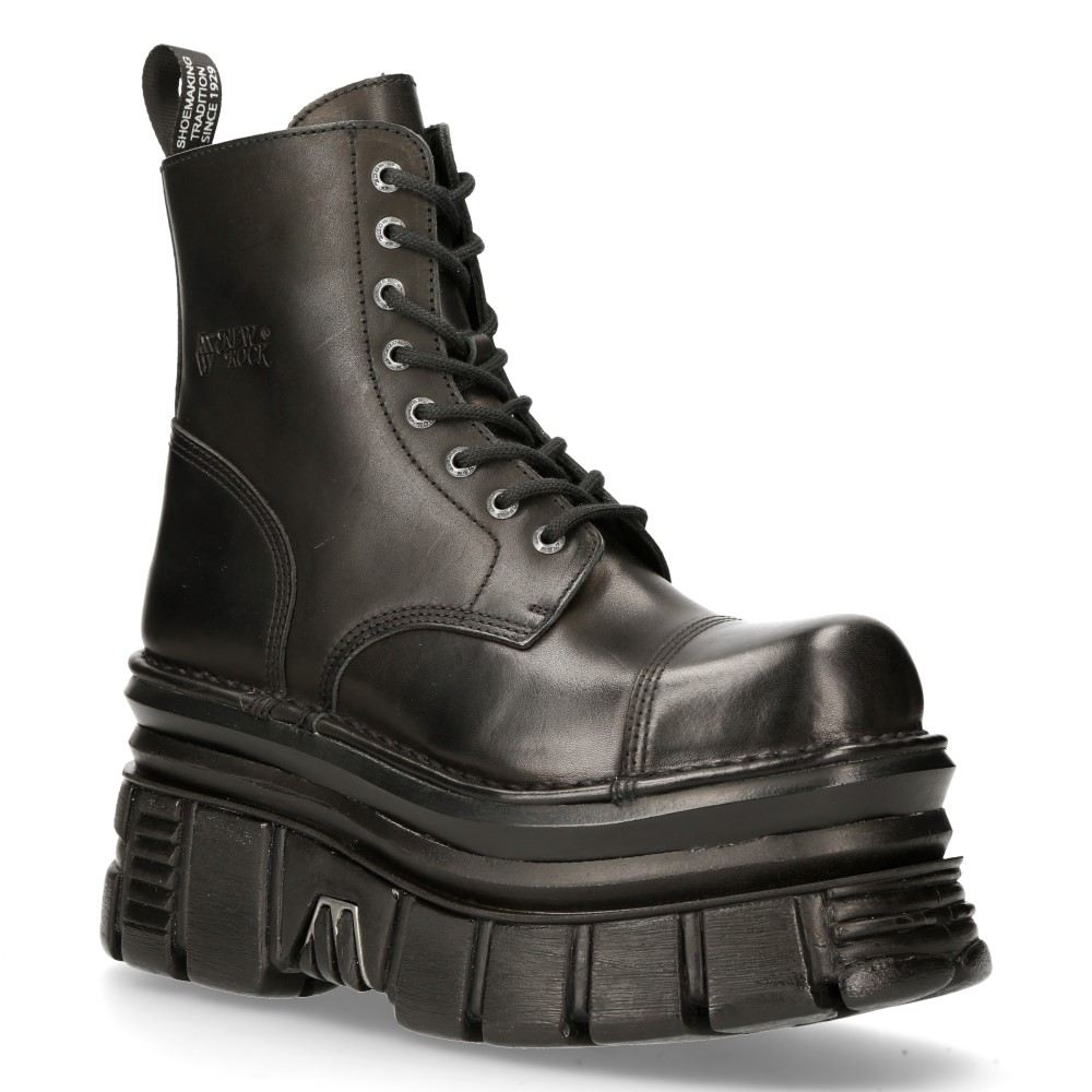 New Rock - M-MILI083C-S60 Plateau Laarzen - Zwart